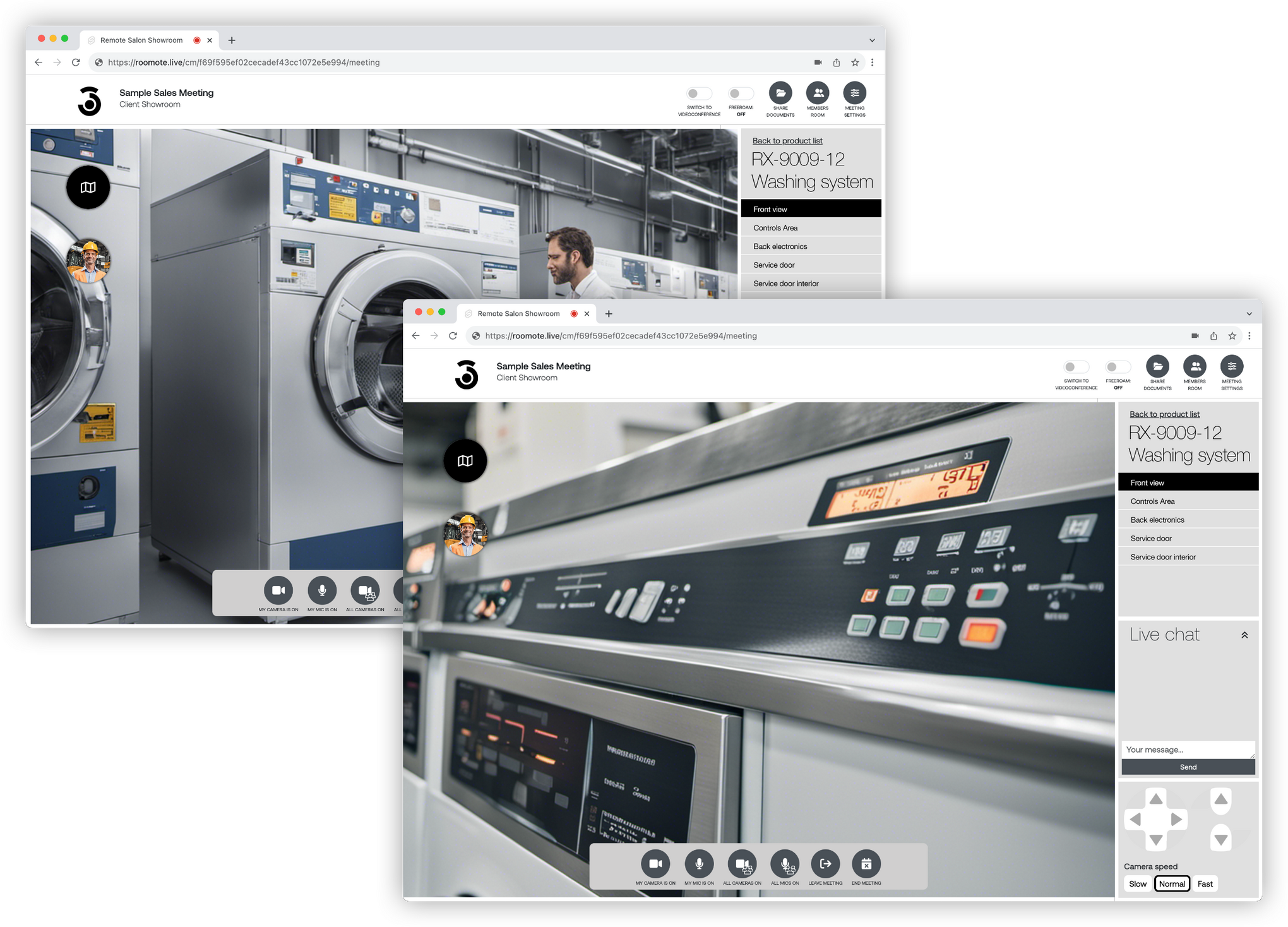 Plataforma Roomote mostrant equips pesats.