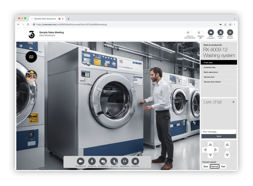 Plataforma Roomote mostrant maquinària pesada